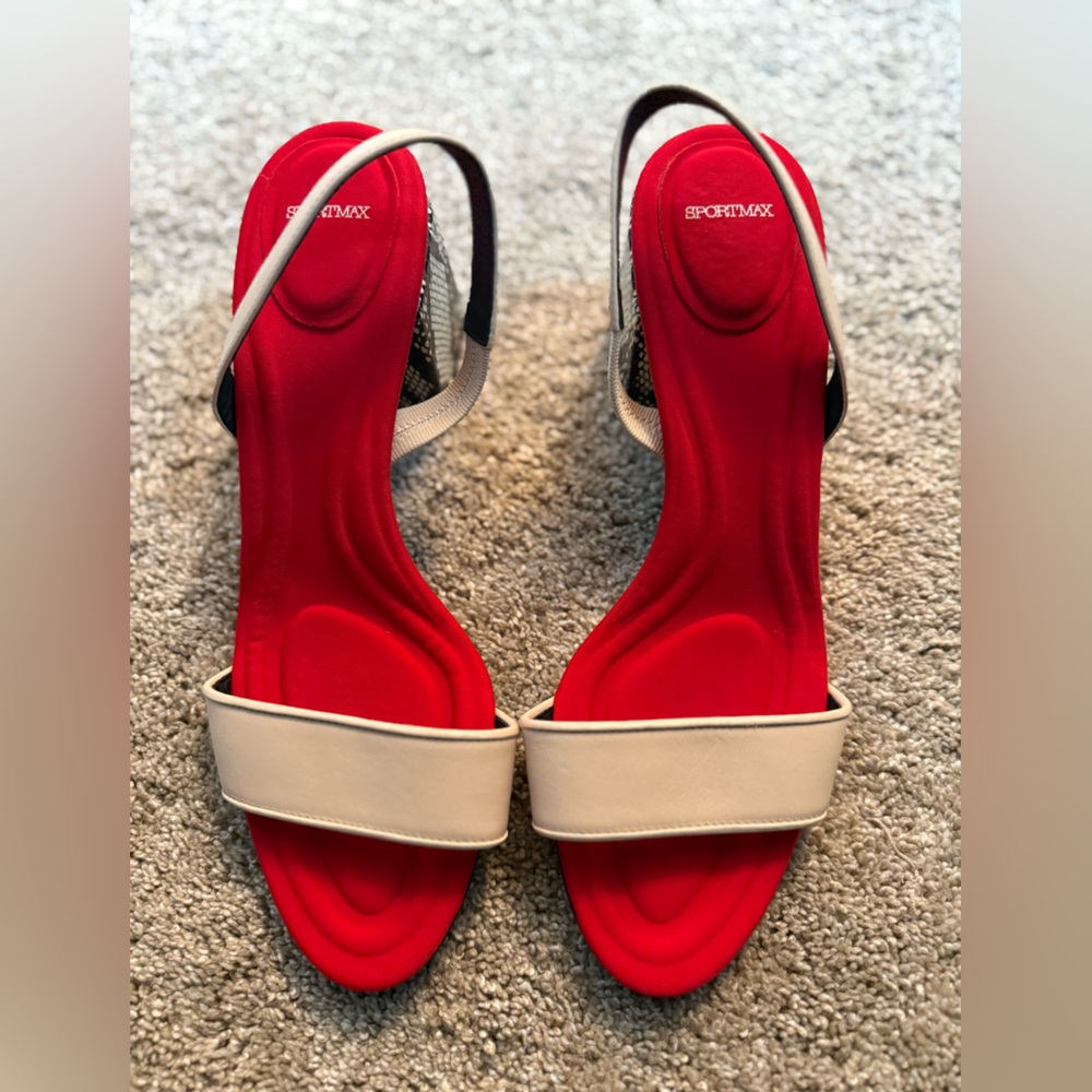 MaxMara Red and Cream Sandals